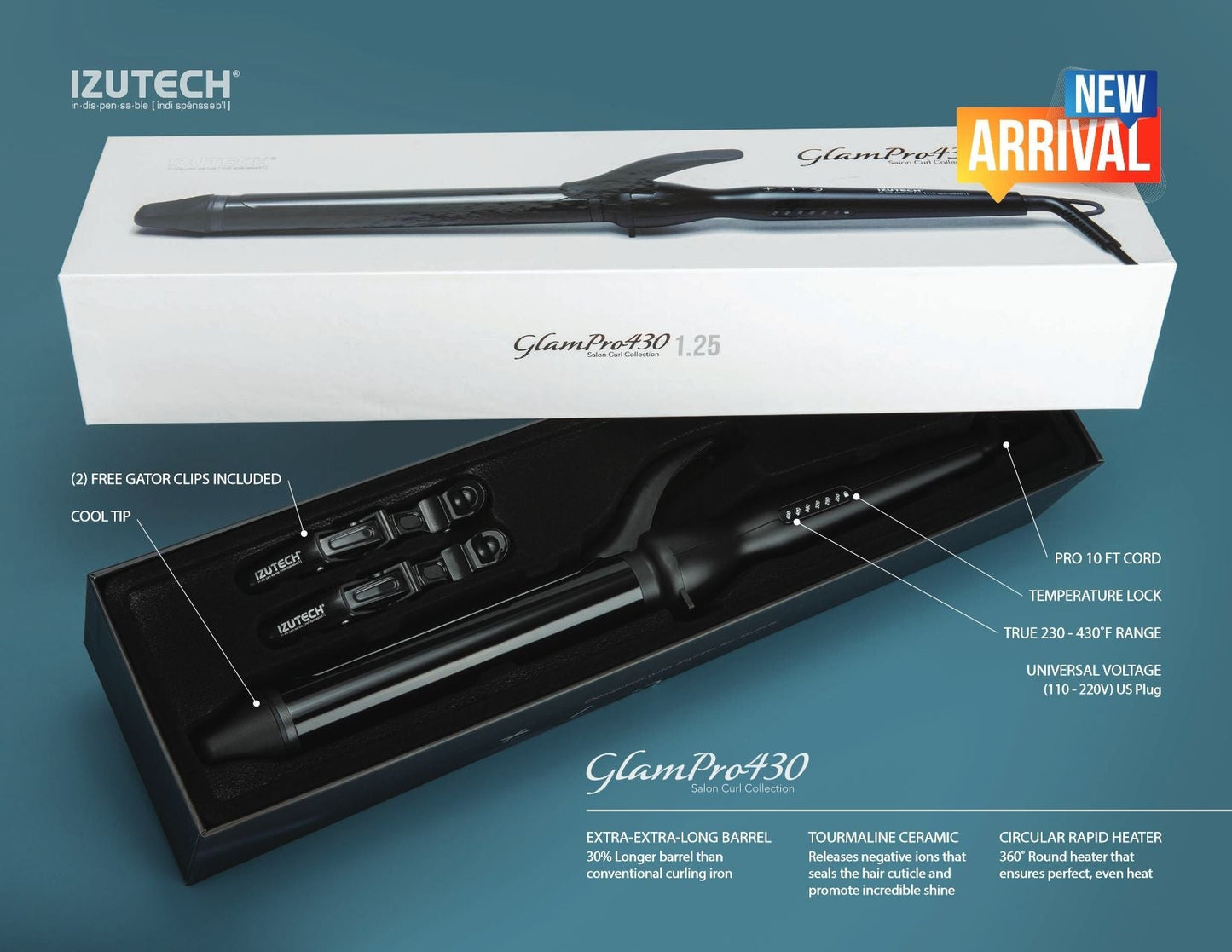 Izutech Glam Pro 430 Curling Irons - Gallery Salon Store